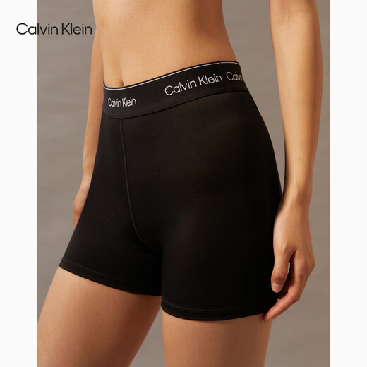 Calvin Klein Sports [Hydrink Quick Dry] Sommer Frauen CK High Taille Stretch Fitness Sports Reitshorts GWS4L728 BAE-SAME Black M.