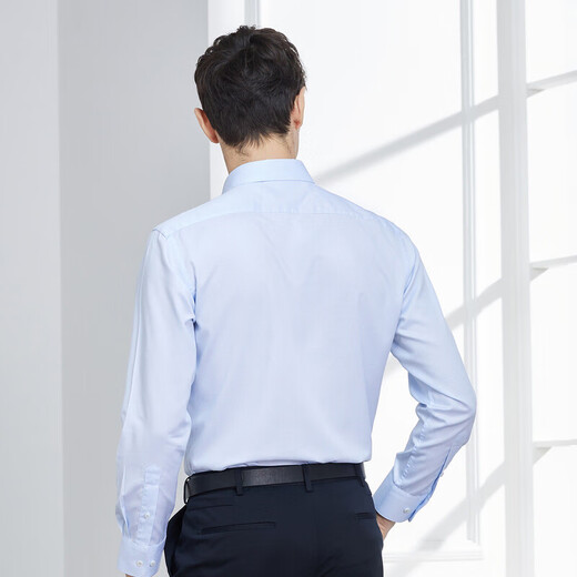 YOUNGOR shirt men's autumn and winter young men's casual formal shirt GLDP100163IJA light blue stripes 44