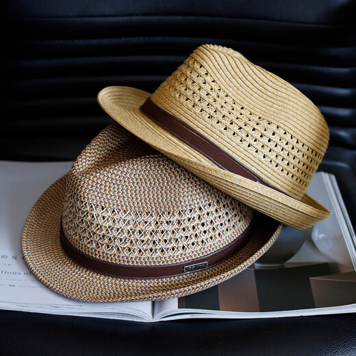 El nuevo verano de Tochino, transpirable y transpirable, sombrero de paja, sombrero de paja, hombres y mujeres, la cabeza del sol, protección solar, la protección del sol, el sombrero de jazz de jazz, el código regular Mhaki Código regular M (55-57.5cm) con cuerda a prueba de viento