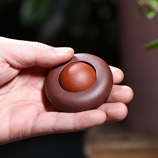 Hidden Pot World Yixing Zisha Creative Tea Pet Transfer Beads Handle Piece Comes and Turns and Can Be Raised Tea Table Accessories Transfer Beads