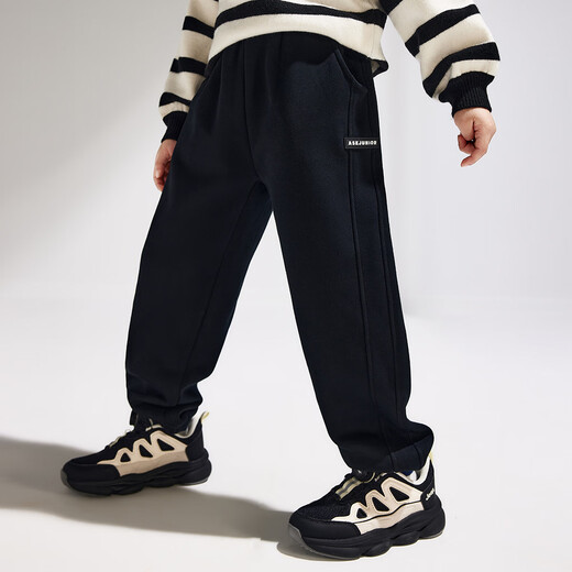 ASK JUNIOR Children's Pants Autumn and Winter Wear Large Children's Warm All-in-One Velvet Casual Pants Trendy New Year Boys' Sweatpants