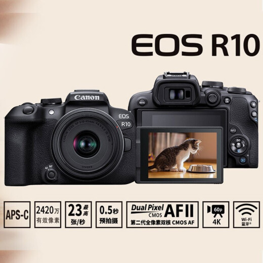 Canon (Canon) EOS R10 mirrorless camera 4K digital high-definition travel vlog video shooting r10 small professional camera R10+18-45STM lens kit [hot model recommendation] official standard [excluding memory card basic accessories recommended additional purchase package]