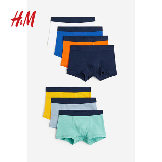 H&M children's clothing boys' underwear 7-pack autumn comfortable elastic waist boxer shorts 0748516 bright blue/orange 1 pair 130 130cm 70