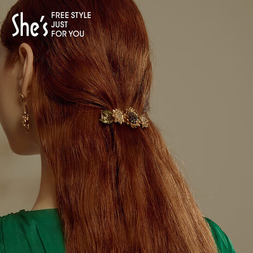 She s Qianzi hair accessories Van Gogh Sunflower retro horizontal clip light luxury hairpin hairpin birthday gift for girlfriend