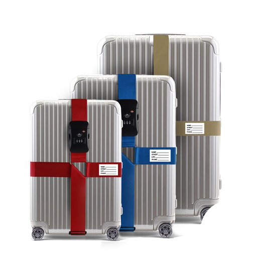 Luggage straps packed with cross bale with luggage with trolley for suitcase with check-in reinforcement belt [upgrade] Cross lock-free blue