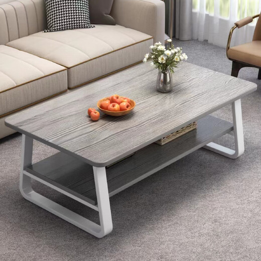 Shanshan wood art coffee table living room household double-layer light luxury coffee table small apartment modern simple small tea table multi-functional sofa side table