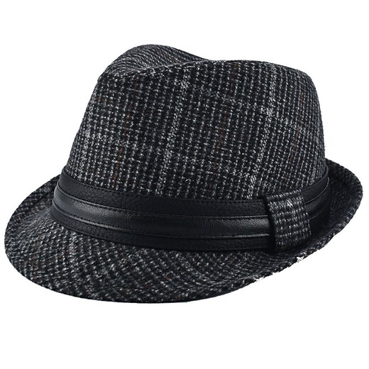 SOMUBAY (SOMUBAY) middle-aged and elderly top hat men's hat autumn and winter casual fashion British spring and autumn dad jazz hat Shanghai beach gentleman hat dark gray one size