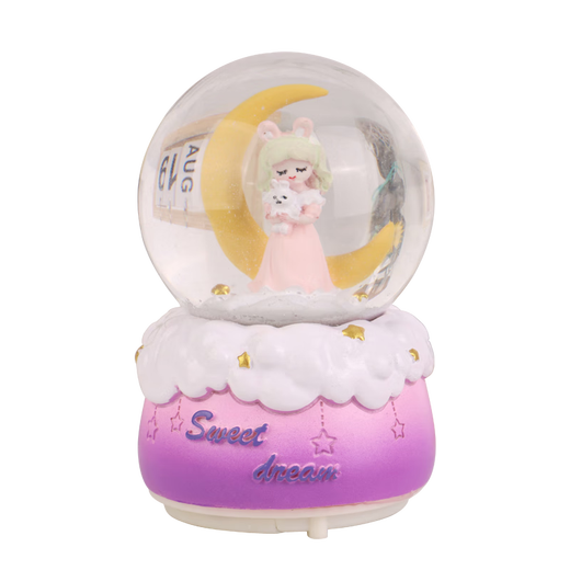 TaTanice crystal ball music box desktop ornament snow music box children's glowing toys to send girls to students' day gifts