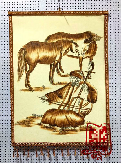Retrato de Meng Yier Genghis Khan Maotan Pintura de fieltro Mongolia Handicraft Genghis Khan Hanging Painting SN6627 Pastor Girl 40*50 Independencia