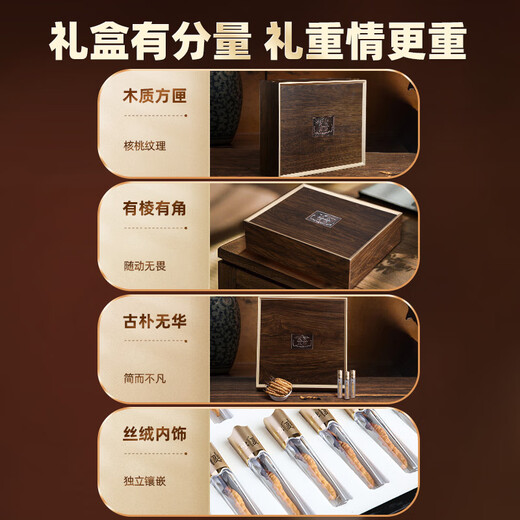 渭水鸿 冬虫夏草礼盒4根/克(2.5g)10管【父亲节】送父母长辈实用礼品