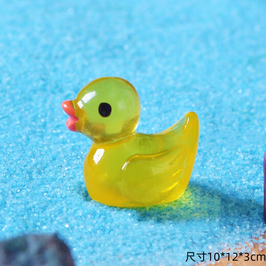 Internet celebrity luminous mini color crystal duck toy car ornaments luminous decompression animal small objects duck ornaments set of 9