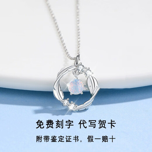 EothPT950 Platinum Möbius Ring Necklace Women's Clavicle Chain Platinum Pendant Valentine's Day Birthday Gift for Girlfriend PT950 Platinum Necklace + Certificate