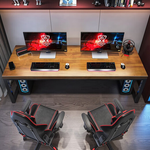 Changyueting solid wood computer desk desktop modern bedroom simple study desk home log office writing desk standard single table 120*60*75 thick 5cm