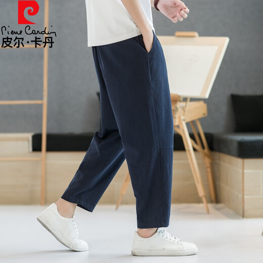 Pierre Cardin Leinen mitgebauten Hosen Herren 2023 Frühlings- und Sommer Neuer chinesischer Stil-Baumwoll-Leinenhosen für Herren im chinesischen Stil.