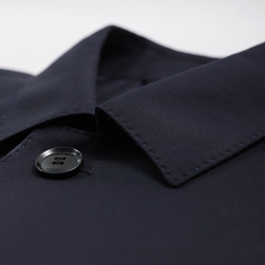 EMZ Ordos Wool Jacket Lapel Windbreaker Casual Business Woolen Coat Men's Short Jacket Navy Regular XL 180/100A