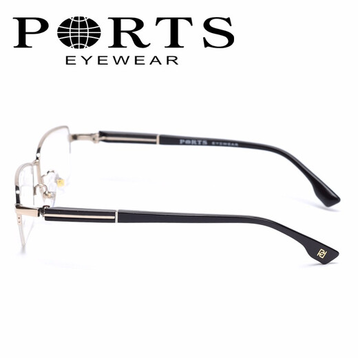
PORTS titanium half frame light frame square frame glasses can be equipped with myopia small frame POM12806 SK deep gun grey frame