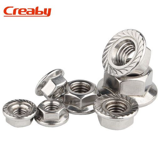 Creaby304 hexagonal flange nut 316/201 stainless steel toothed nut anti-slip screw cap 304 material M16 (2 pieces) toothed