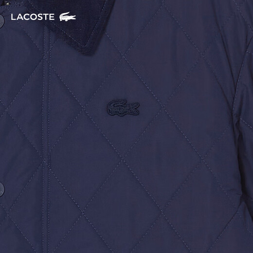 LACOSTE French crocodile men's fashion simple solid color warm single-breasted lapel cotton jacket | BH6816 166_dark blue M 50