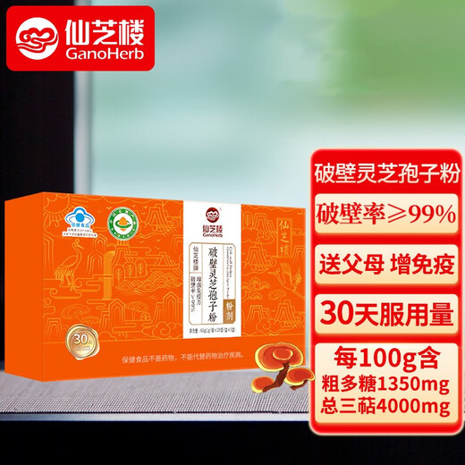 
Xianzhilou Breaking Wall Ganoderma Lucidum Spore Powder Ganoderma Lucidum Polysaccharide Enhancement Immunity Health Care Gift Box [1g*60 Bags/Box]*1 Box (30 Days)