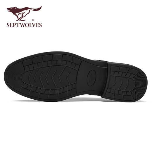 Septwolves Leather Shoes Men's Winter 2025 New First Layer Cowhide Soft Sole Formal Business Shoes Genuine Leather British Style Casual Leather Shoes Black 39