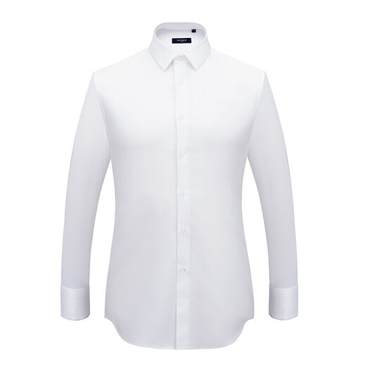 PEROMON Business Camiseta de manga larga Camisa formal para hombres Fibra de bambú de bambú fácil para tomar un atuendo profesional de carrera White 40