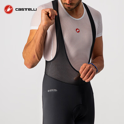 Castelli scorpion cycling jersey men's autumn and winter windproof and water-repellent thickened warm AIR2 cushion suspender trousers 4521521 010 black XL