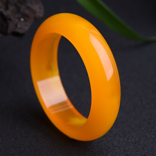 Flying Goose Chicken Fat Yellow Beeswax Bracelet, Amber Raw Stone Bracelet, Beeswax Women's Jewelry, Picture Color, Ring 60-61