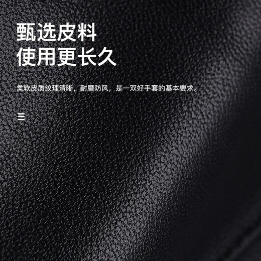 Woodpecker leather gloves men's winter riding plus velvet touch screen driving outdoor motorcycle windproof and warm takeaway cotton ski gloves three-line style plus velvet windproof and water-repellent