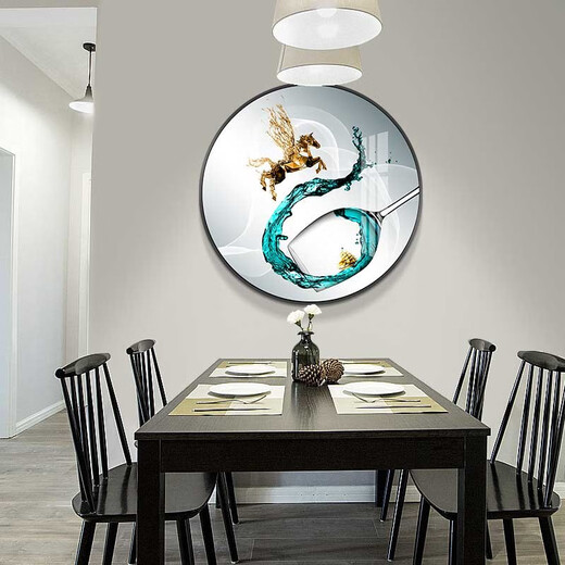 Mo Hua Lulin Restaurant Dekorative Gemälde moderner einfacher Esstisch Hängende Maler Restaurant Wandeingang Eingangseingangsschrank High-End-Malerei Esszimmer Jiuyu Bild 02 Paar Wein Dang Song 12350 Kristallporzellanmaler 40 schwarzer Rahmen (Gold Rahmen erfordert Notizen Notizen
