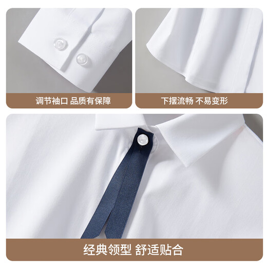 Catman long-sleeved shirt women's white professional 2025 autumn commuting formal professional work clothes white shirt white 37