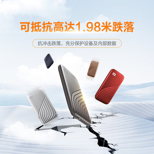 西部数据（WD） 移动固态硬盘 USB3.0接口 兼容MAC 高速传输SSD type-c接口 手机笔记本外置外接 兼容Mac 【随行版 】1050MB/s|加密备份|深空灰 【1TB】