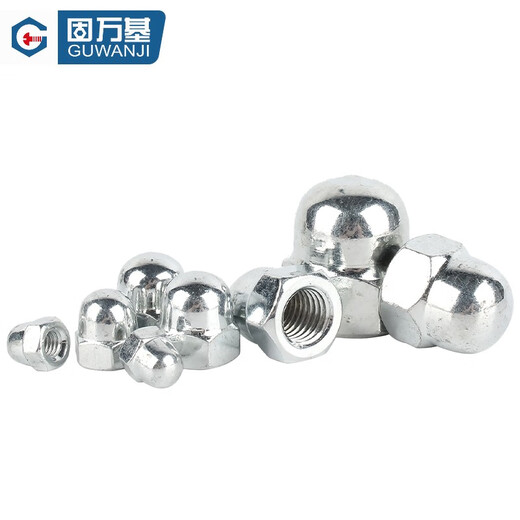Guwanji galvanized cap nut cap nut overall cap nut cap decorative nut ball head cap dust-proof nut M6 (100 pieces) nickel-plated carbon steel material
