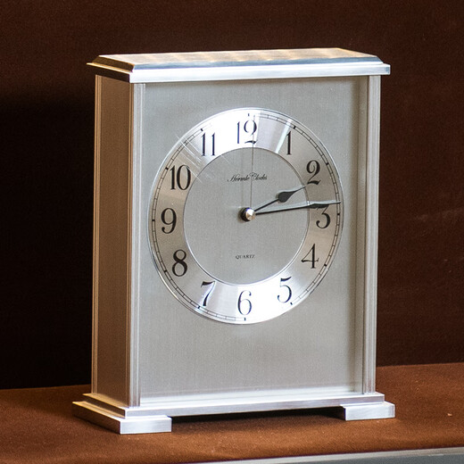 Hermle Clocks欧式轻奢金属座钟客厅桌面装饰台式时钟家用赫姆勒钟表HD-QT203 铝制银色（QT207B）
