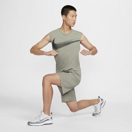 耐克（Nike）背心男装2025春季新款DRI-FIT运动服快干透气跑步健身训练无袖T恤 FZ8031-053暗泥灰 L