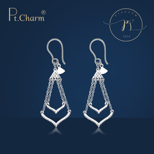 Pt.Charm platinum earrings for women, personality, irregular geometry, trendy new product pt950 platinum earrings, in stock, national inspection certificate 2.6g-2.7g