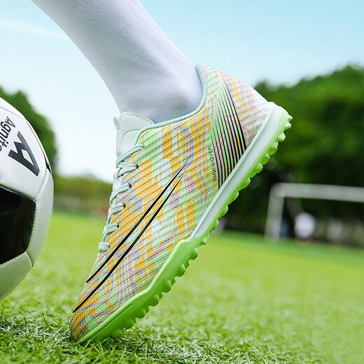 
ZEZUU low-top football shoes for men and women TF broken nails children AG long nails adult boy artificial grass training shoes 761D green broken nails 40