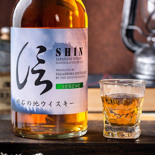 白橡木信【官方行货】日本进口 信威士忌洋酒  明石信调和威士忌 年货送礼 明石信平石威士忌700ml