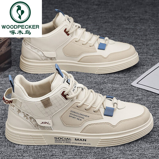 Woodpecker men's shoes for autumn breathable and versatile casual sports shoes 2025 new spring and autumn style work and work work Martin boots [mesh style] khaki 39