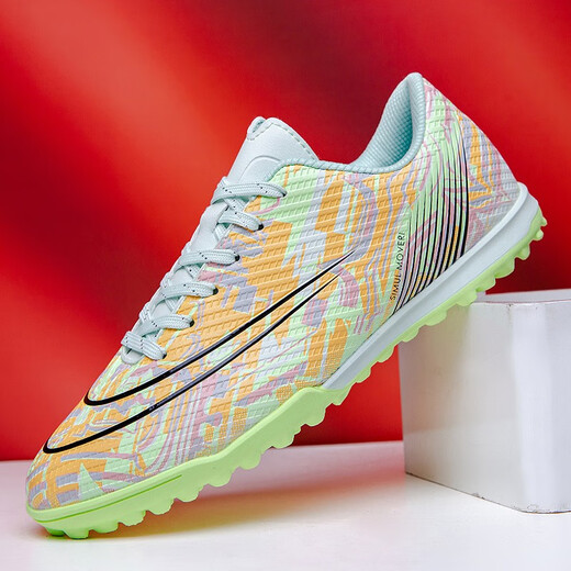 
ZEZUU low-top football shoes for men and women TF broken nails children AG long nails adult boy artificial grass training shoes 761D green broken nails 40
