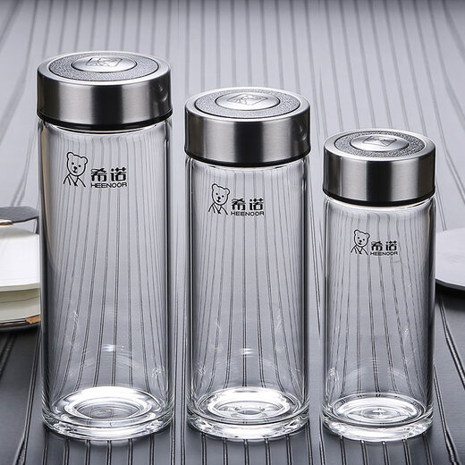 Cup de voiture en verre Sino Single-couche Portable Water tasse avec filtre pour la tasse de thé à la maison pour hommes Cup d'ours résistant à la chaleur 410 ml XN-6191- Aucun modèle de mise à niveau 200 ml (inclus) -400ml (inclusif)