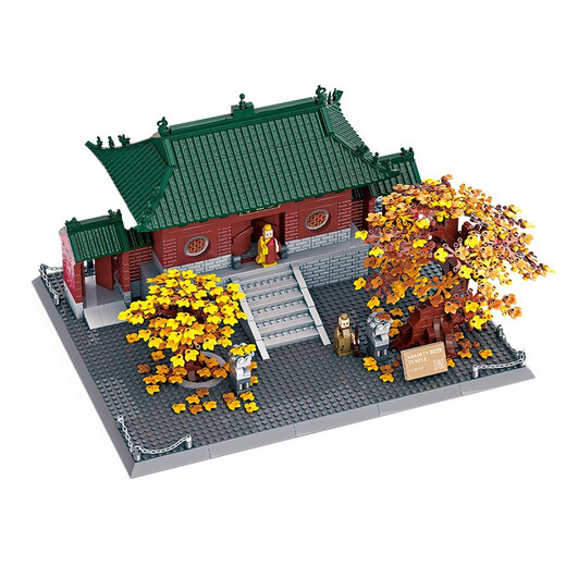 WANGE河南少林寺建筑模型小颗粒拼插积木成人高难度拼装玩具摆件 6227