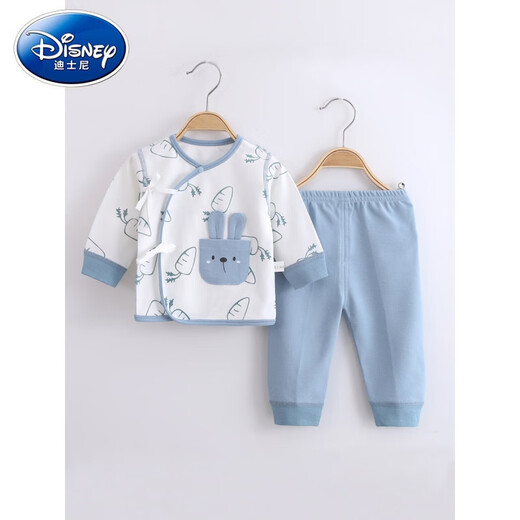 迪士尼（Disney）新生婴儿分体套装纯棉宝宝秋衣秋裤初生儿和尚满月服四季婴儿睡衣 11155黄色四季款 52 (建议新生儿8-10斤)