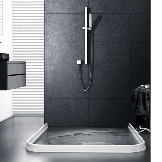 Din bathroom water barrier strip bathroom partition water barrier strip shower room toilet partition kitchen door sill bathroom cabinet water barrier silicone tank shower room floor waterproof strip length 100cm