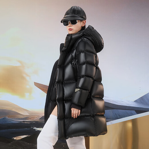Govan Black Gold Goose Down Jacket Pioneer 4.0 Six-Gate Unisex Mid-Length Winter Down Jacket Black L