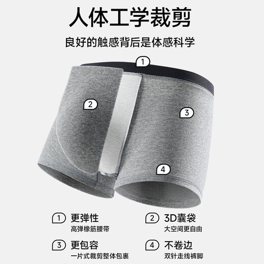 Urban Beauty Men's Underwear Men's Pure Cotton 7A Antibacterial Moisture-Absorbing Breathable Boxer Briefs Boys' Boxer Shorts Mixed Color 2XL