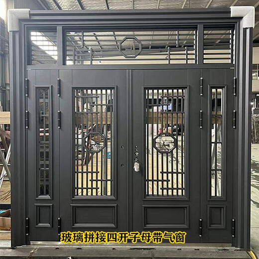 欣喜悦别墅大门复合阳台门农村进户防盗入户仿铜门锌铁合金网红玻璃门 SS-653玻璃门带气窗