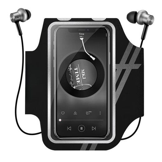 Wenzhi running mobile phone arm bag outdoor arm bag men and women universal arm strap sports arm cover waterproof touch screen wrist bag (standard style) obsidian black large size