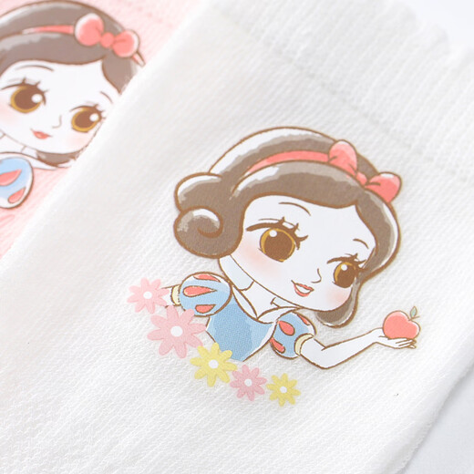 Disney children's socks summer stockings girls cotton high-end stockings DSP3485 white + powder 20-22