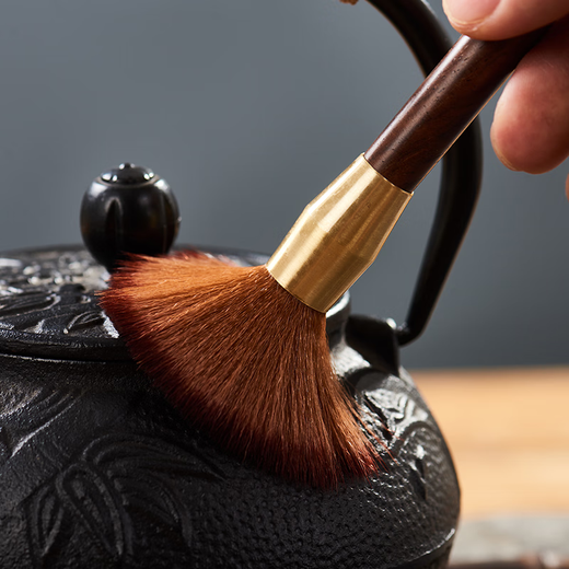 Xiangmingtang Retro Black Sandalwood Pot Keeping Pen Tea Ceremony Six Gentlemen Tea Table Sweeping Brush Kung Fu Tea Set Parts Rosewood Tea Brush Ebony Copper Wood Pot Keeping Pen