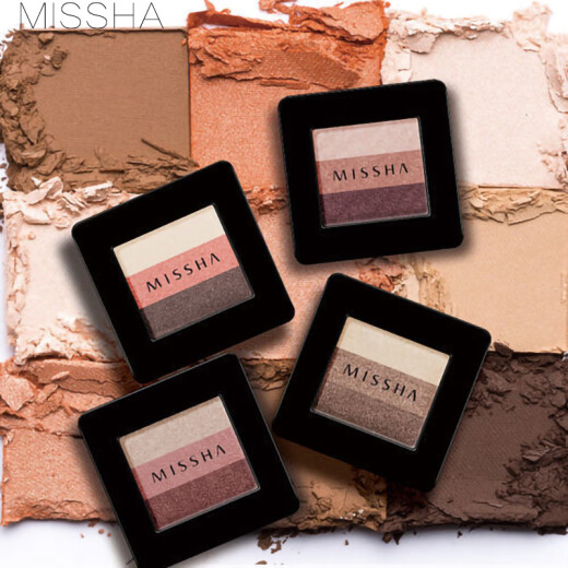 Missha MISSHA three-color gradient eye shadow matte earth color portable sweat glitter pearlescent lazy contouring No. 10 rose bean paste domestic counter